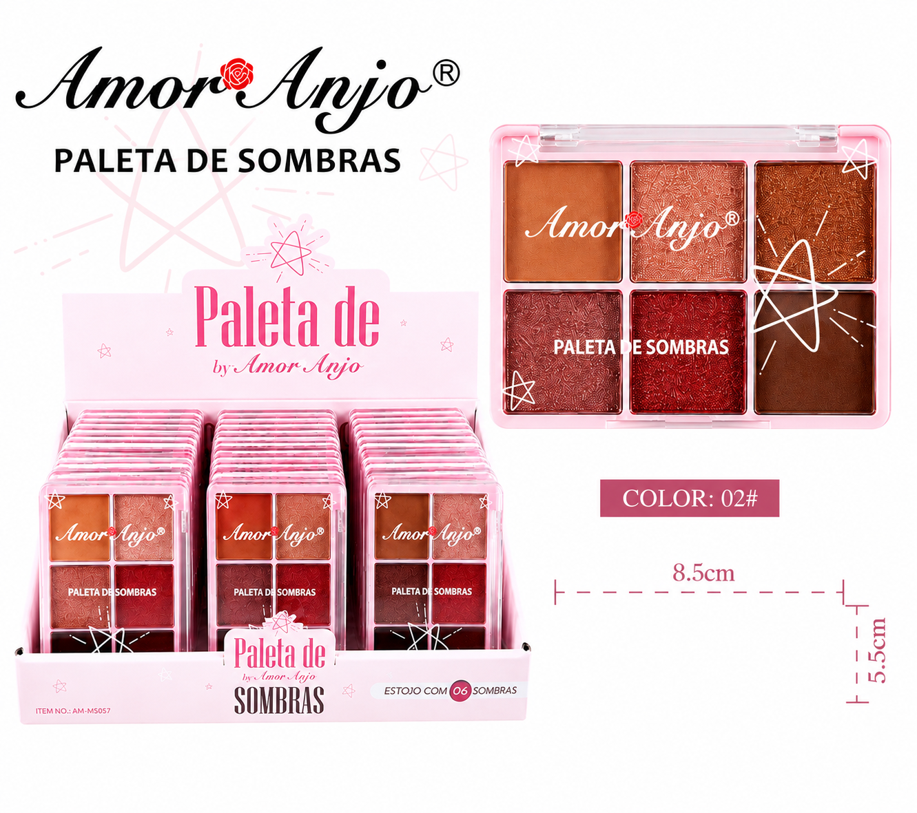 Paleta de sombas coloridas 01# 02#